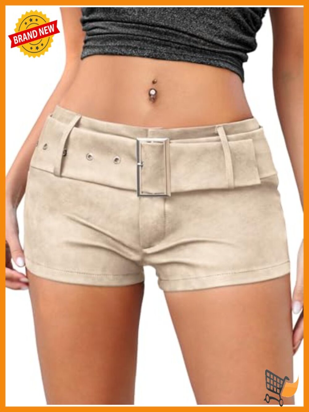 Faux Leather Low Rise Mini Shorts Fitted Club Party Concert Women's